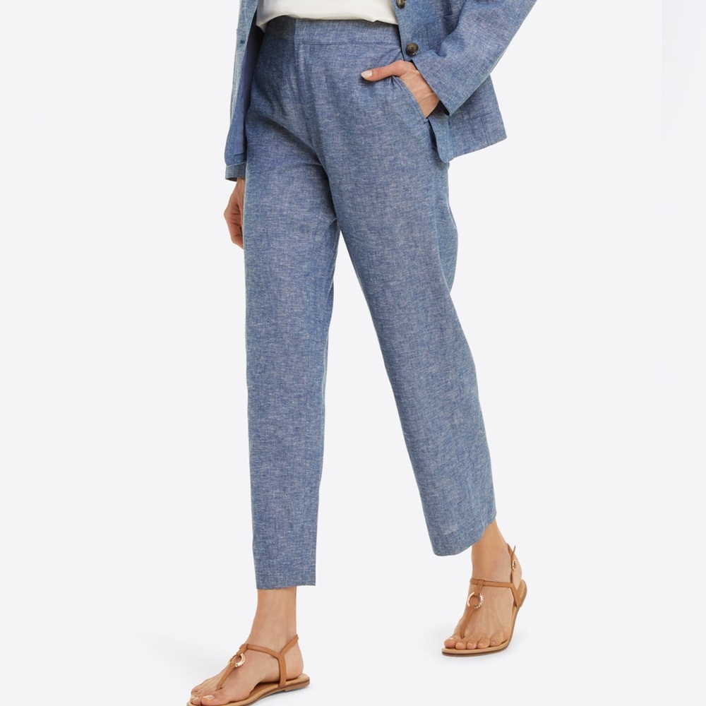Draper James Blue Ankle-Length Cropped Trousers